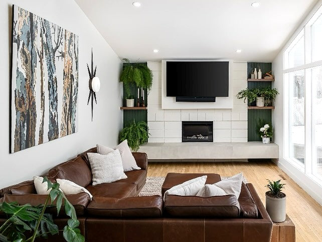 Tree Landscape on White Background — Oversized Horizontal Canvas Wall Art