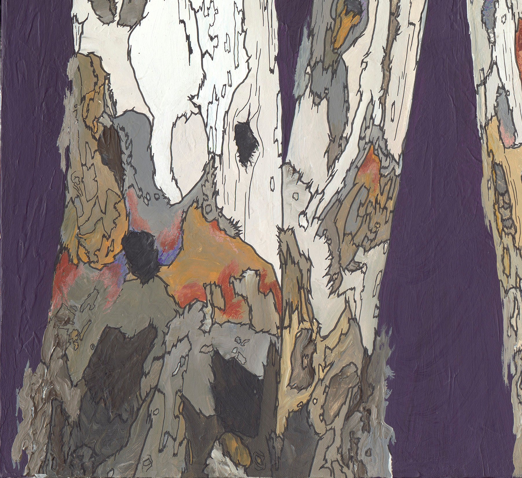 original painting of tree trunks, luxury gift for him, luxury gift ideas, shoa gallery, original painting of trees, original purple artwork, original purple art, large canvas wall art, wall art for bedroom, wall art for living room, wall art over the couch, wall art for living room, office wall art, masculine office wall art, gift for him, masculine decor, purple original painting, purple painting of trees, original purple art