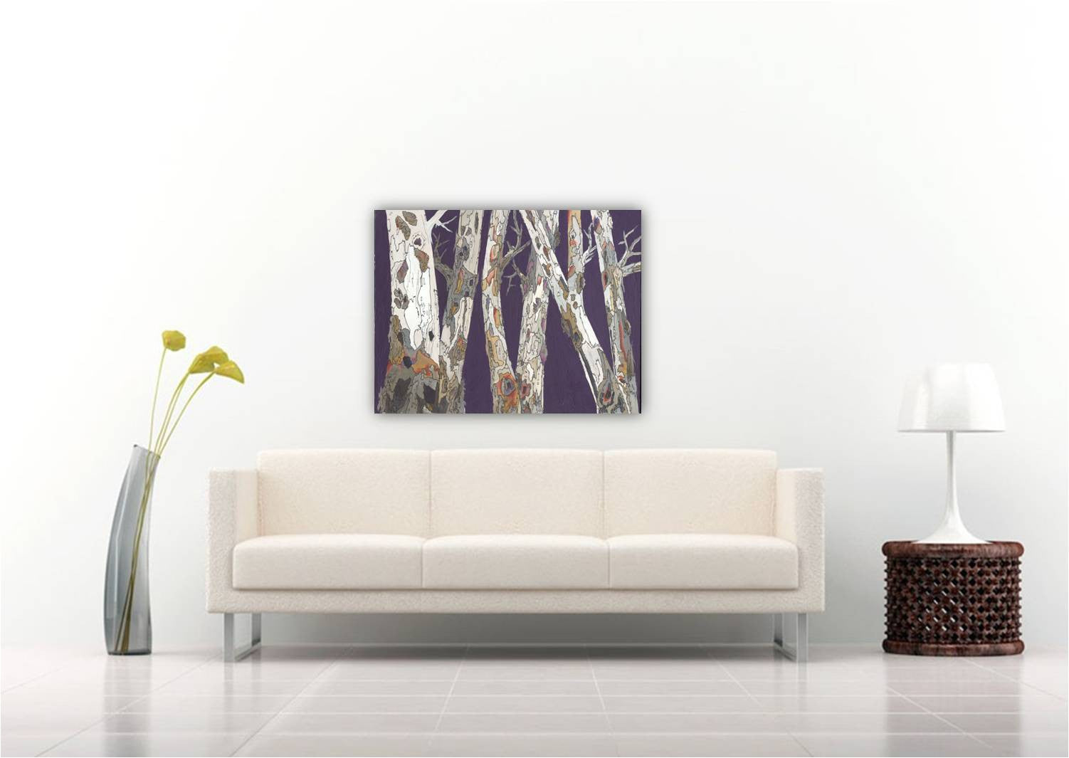original purple painting, original purple wall art, purple wall art, purple artwork, original tree art, original acrylic landscape, original painting of trees, purple tree art, purple wall art, purple wall decor, bedroom wall art, living room wall art, shoa gallery, dining room wall decor, office wall decor