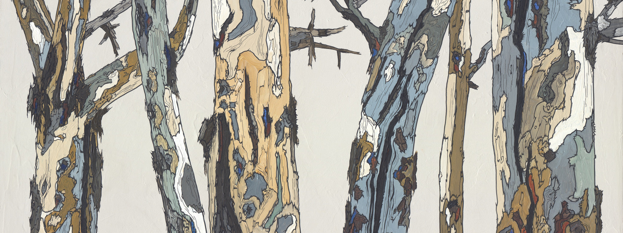 Huge Canvas Print of Horizontal Tree Landscape - Decors: modern, contemporary, MCM