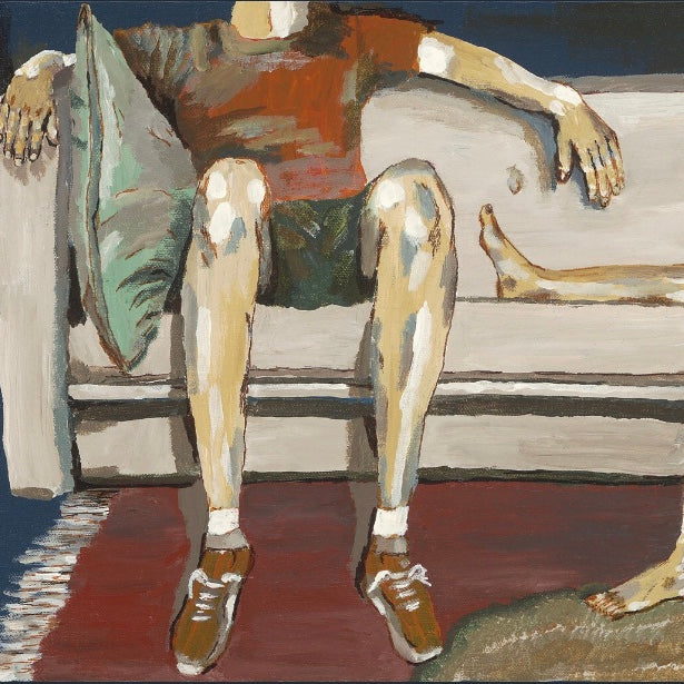 Couple Relaxing with Wine — Oversized Figurative Canvas Wall Art