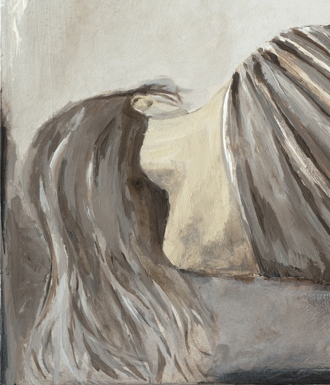 Reclining Woman Monochromatic Artwork — Large Sensual Figurative Canvas Wall Art