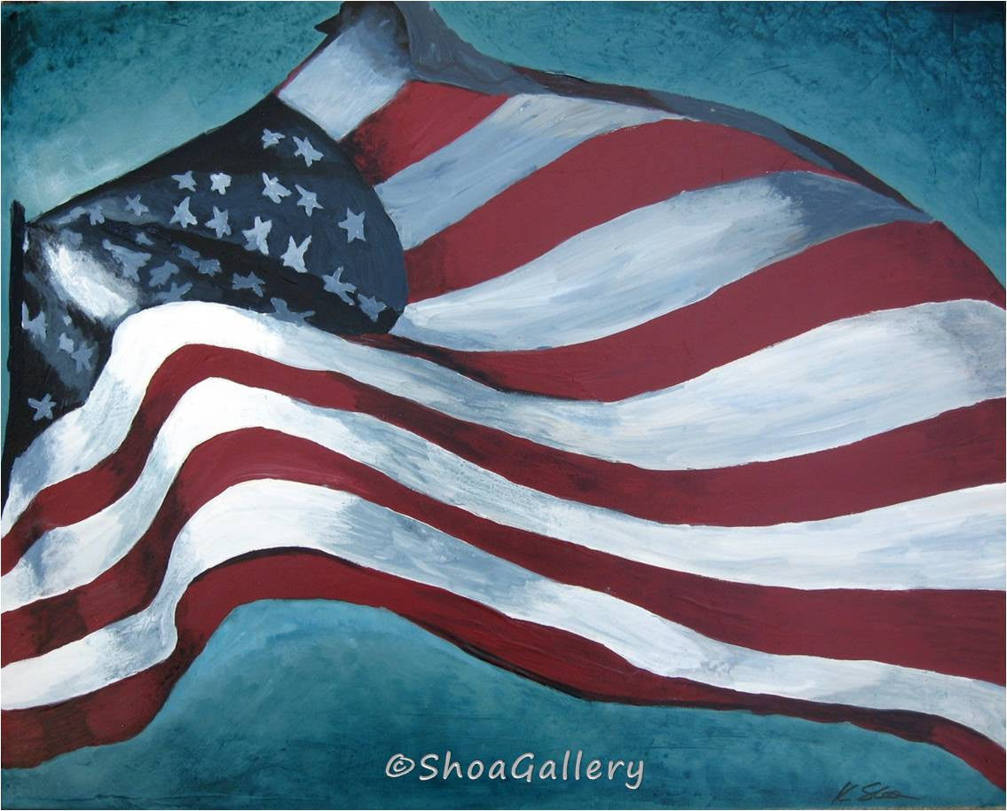Oversized Patriotic Canvas Wall Art - American Flag - Gift for veterans and patriotic friends