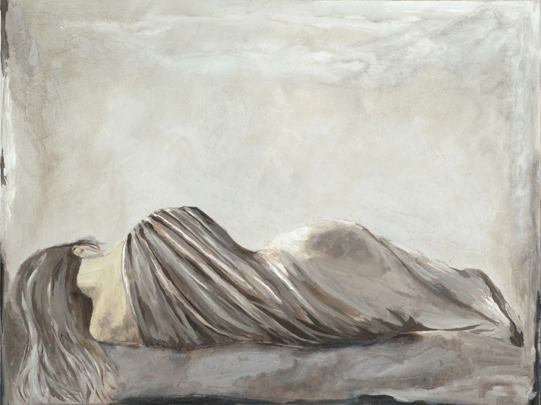 Large Original Figurative Artwork for Bedroom - Monochromatic Sensual Painting of a Woman