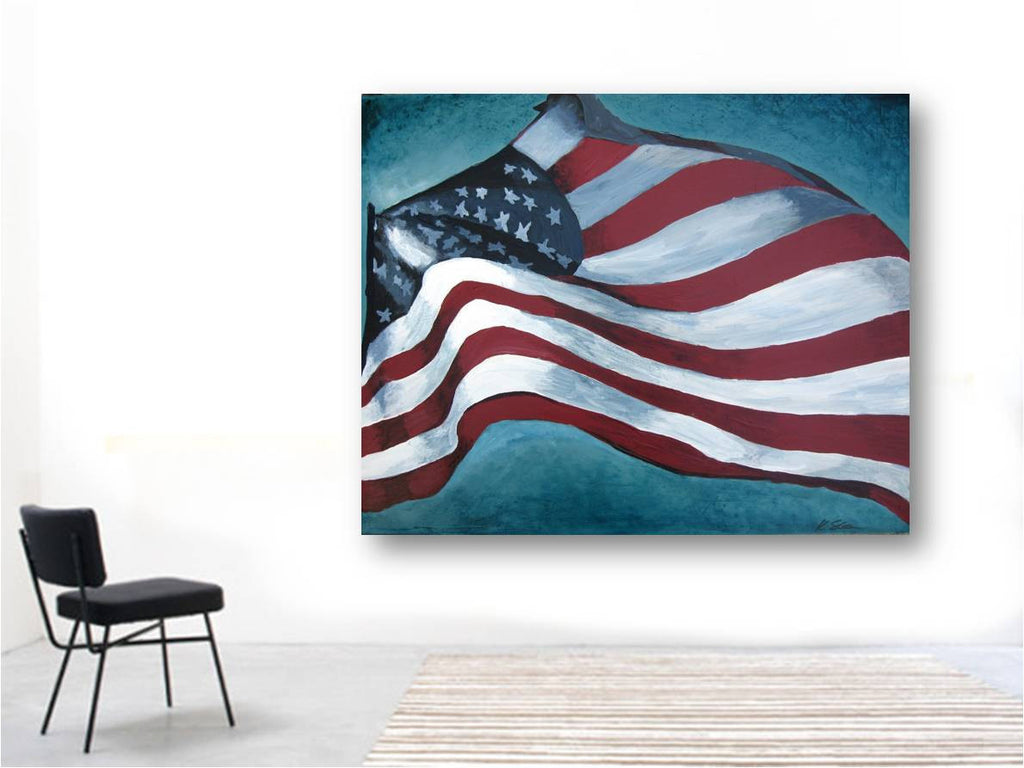 colorful artwork american flag large