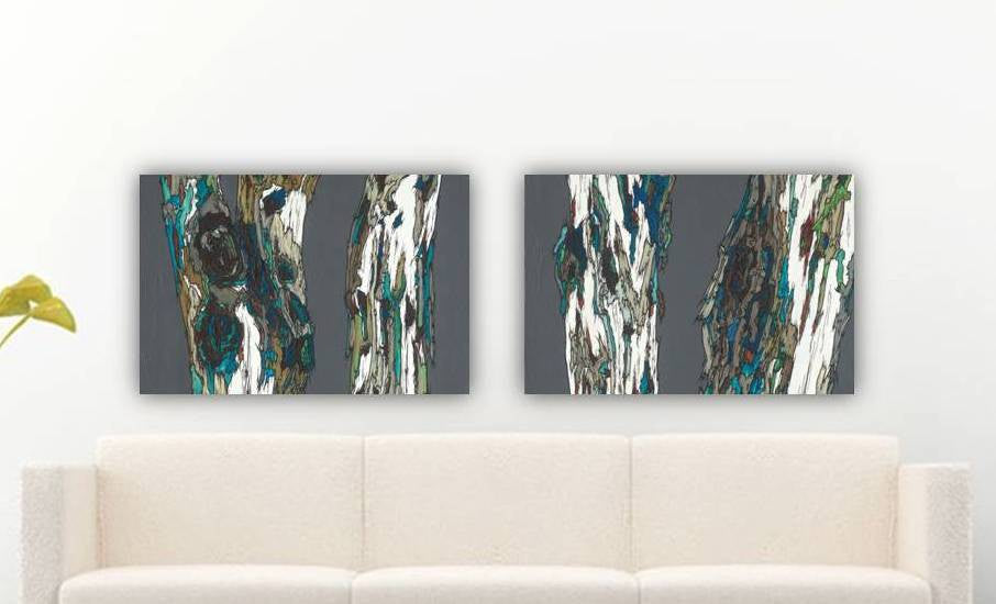 Set of Two Canvas, Large Wall Art Print, Abstract Painting