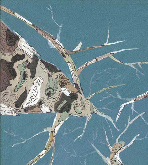 Sky Blue Tree Canopy Wall Art — Original Torquoise Painting for Bedroom & Nursery
