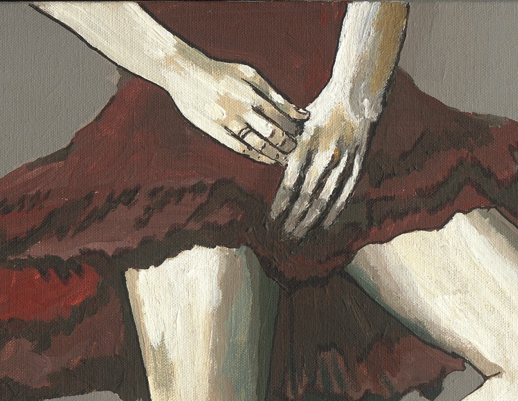 Provocative Figurative Woman Canvas Art — Oversized Square Wall Print