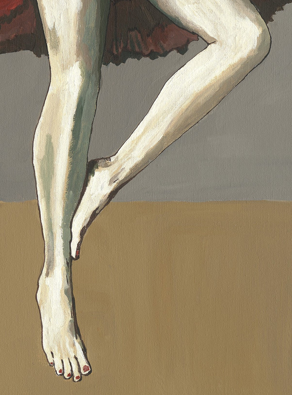 Provocative Figurative Woman Canvas Art — Oversized Square Wall Print