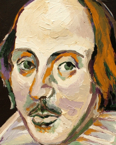 Shakespeare Portrait — Black & Gold Canvas Art for Library & Home Office
