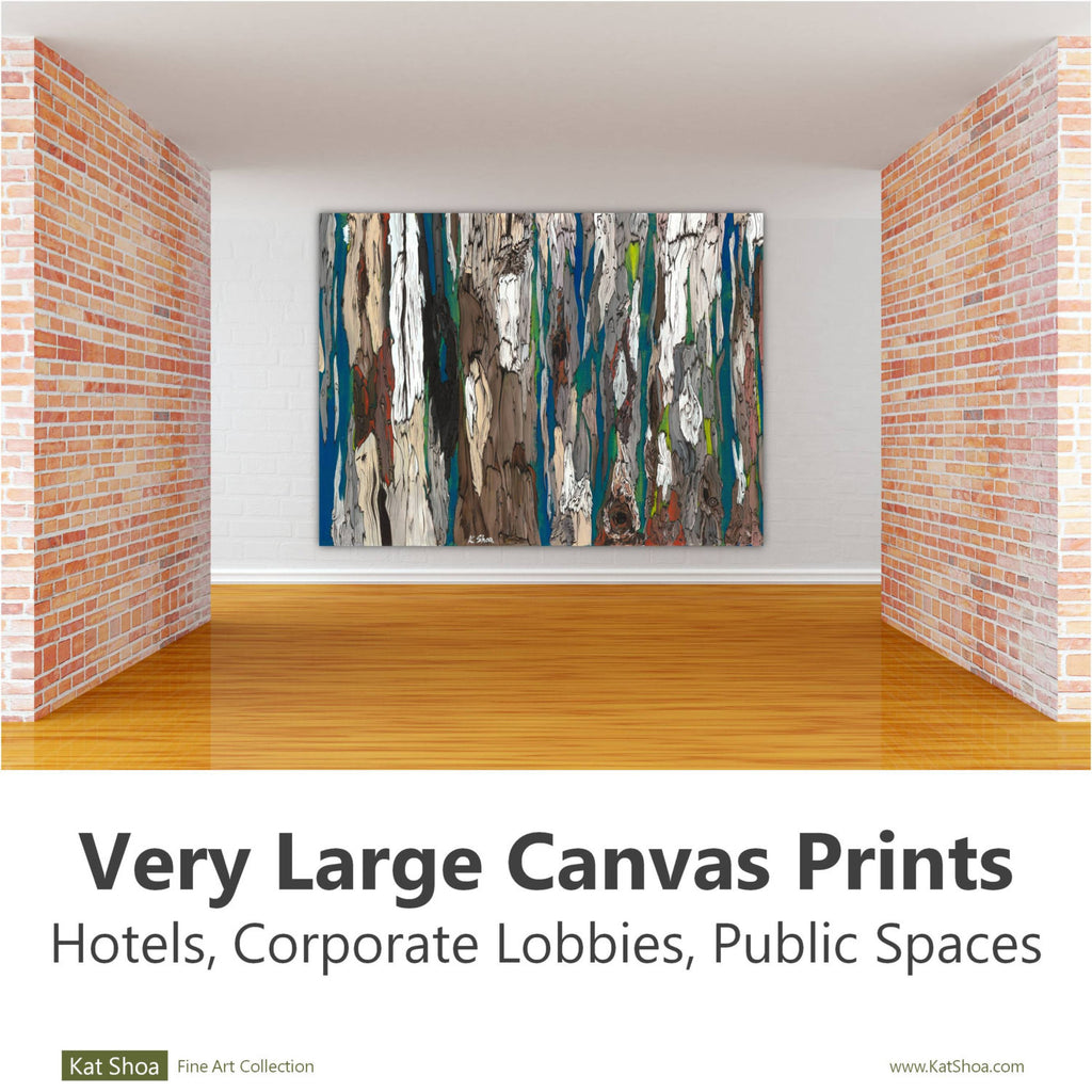 extra large wall art oversized artwork office blue brown white canvas corporate huge artwork