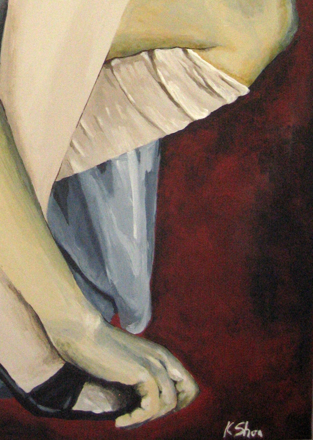 Provocative Woman in Red — Original Sensual Figurative Painting