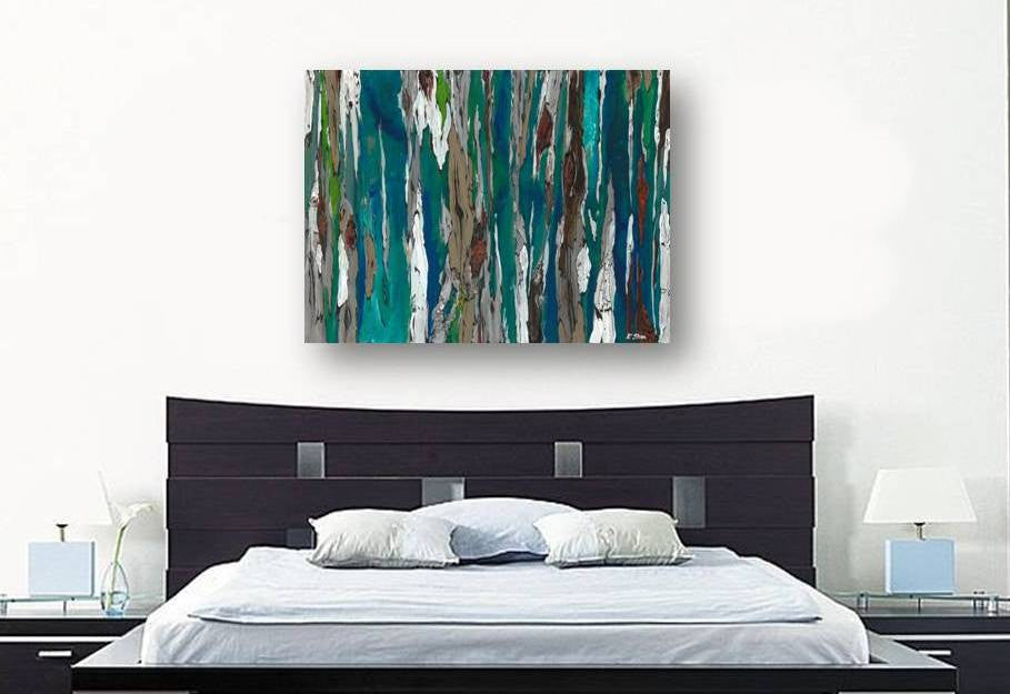 original blue large painting, extra large blue original art, large painting over bed, large bedroom artwork, extra large living room artwork, large dining room wall art blue, blue large wall art, blue large abstract paintings, special gift for her, expensive gift to impress her, gift to impress her