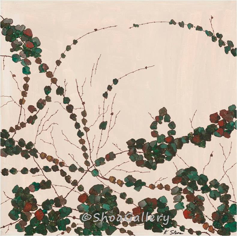 Vines on Wall & Black Gates Triptych — Oversized Botanical Canvas Wall Art