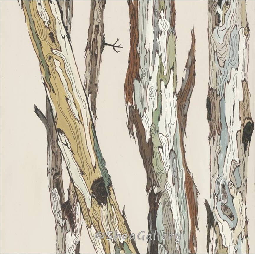 Extra Large Tree Trunks Triptych — Square Three-Panel Canvas Wall Art