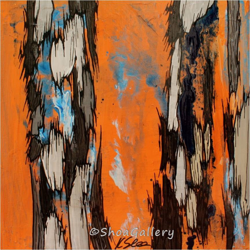 original small painting, abstract original painting, abstract orange oil painting, original acrylic painting, small set of 3 paintings, horizontal long wall art, vertical long wall art, cute gift for her, abstract tree art, bathroom wall art, colorful home decor, bedroom orange decor, living room colorful decor, dining room colorful decor