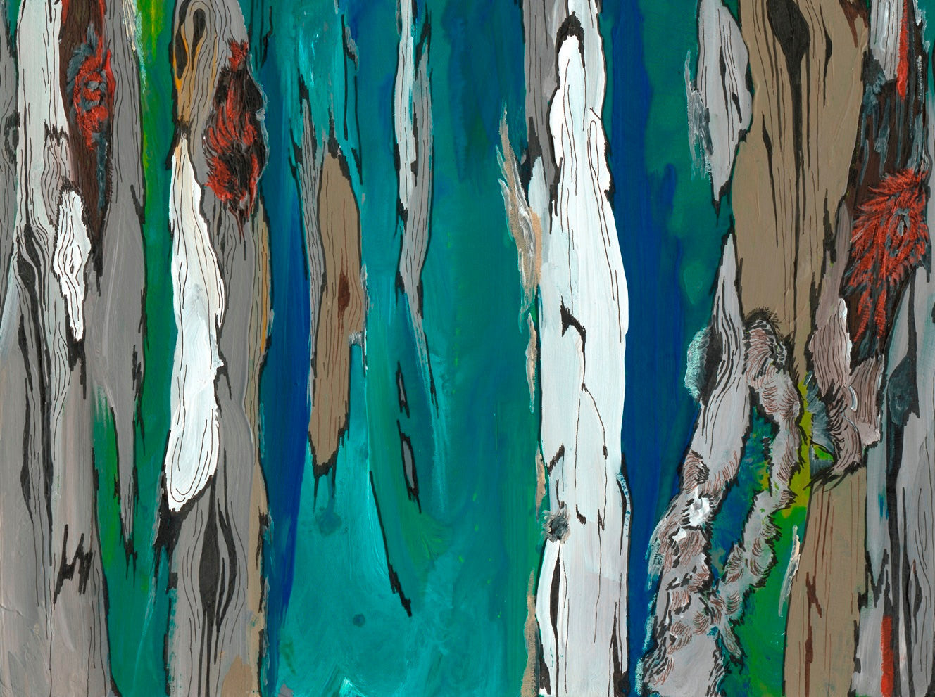 turquoise blue canvas wall art